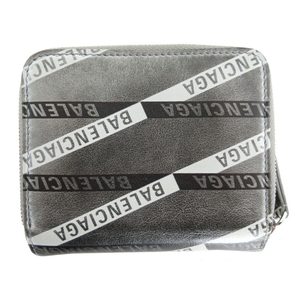 Balenciaga wallet fold Silver White Black Leather Bi